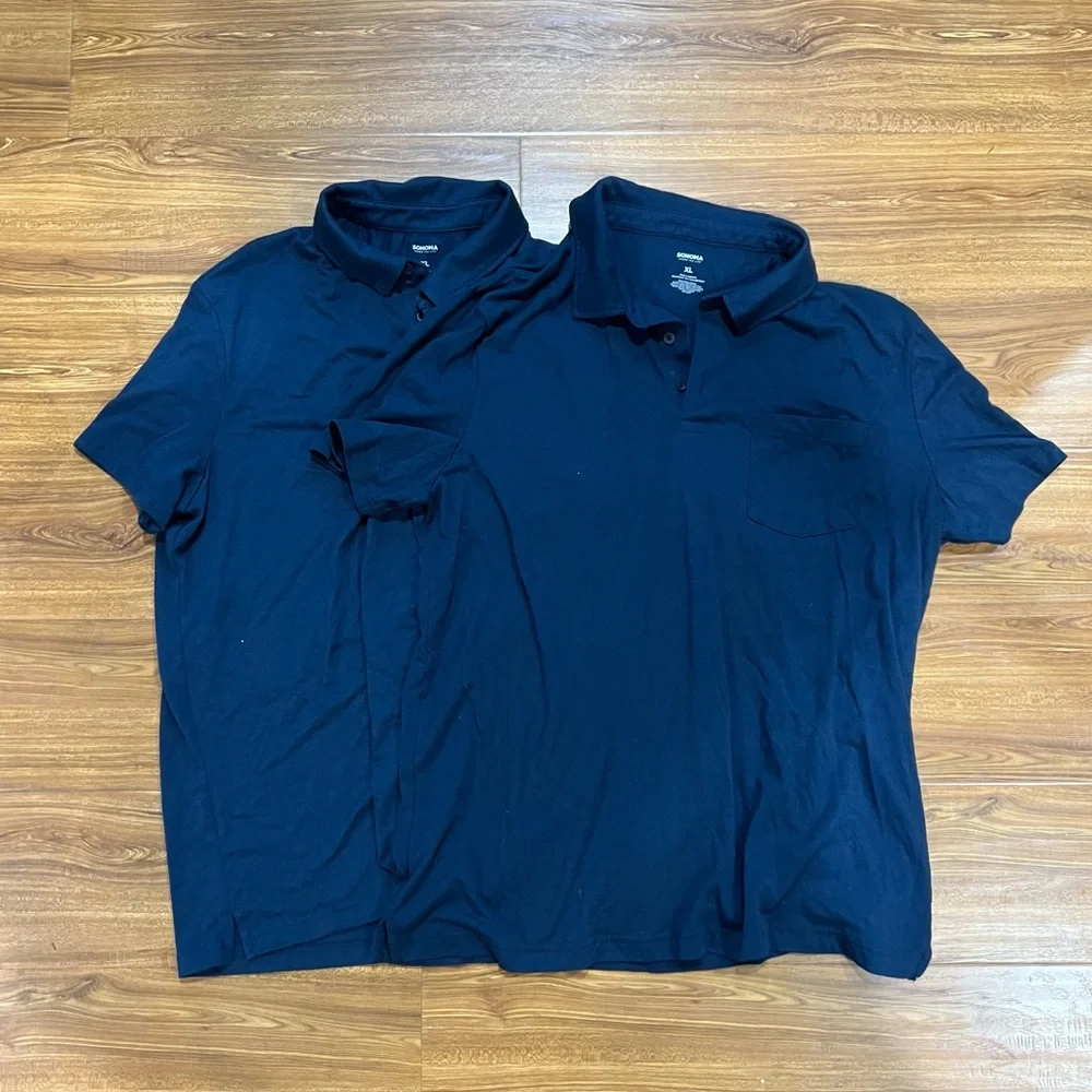 3 Soft Navy Polo Shirts - Picture 4 of 4